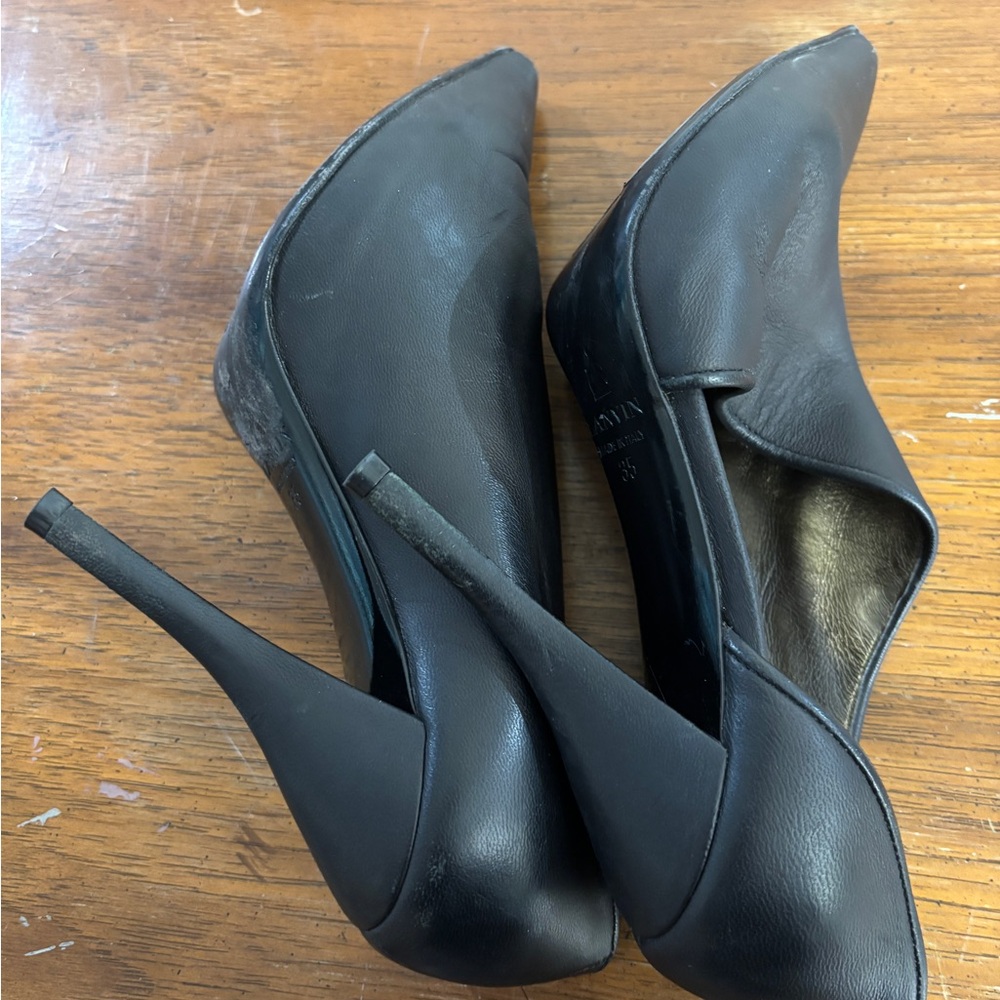 LANVIN | Black Python Asymmetrical Stiletto Booti… - image 5